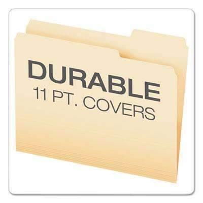 TOPS BUSINESS FORMS CutLess File Folders, 1/3 Cut Top Tab, Letter, Manila, 100/Box - Janitorial Superstore