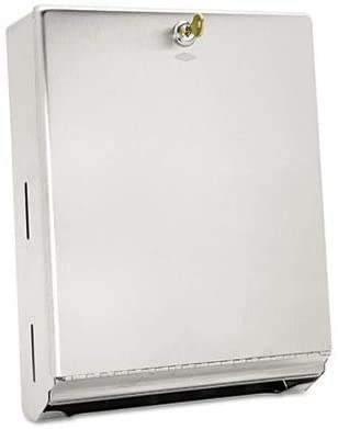 BOBRICK WASHROOM Surface-Mounted Paper Towel Dispenser, 10 3/4 x 4 x 14, Stainless Steel - Janitorial Superstore