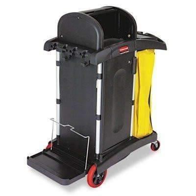 RCP9T7500BK - Rubbermaid-High Security Janitor Cart for Healthcare Settings, Black - Janitorial Superstore