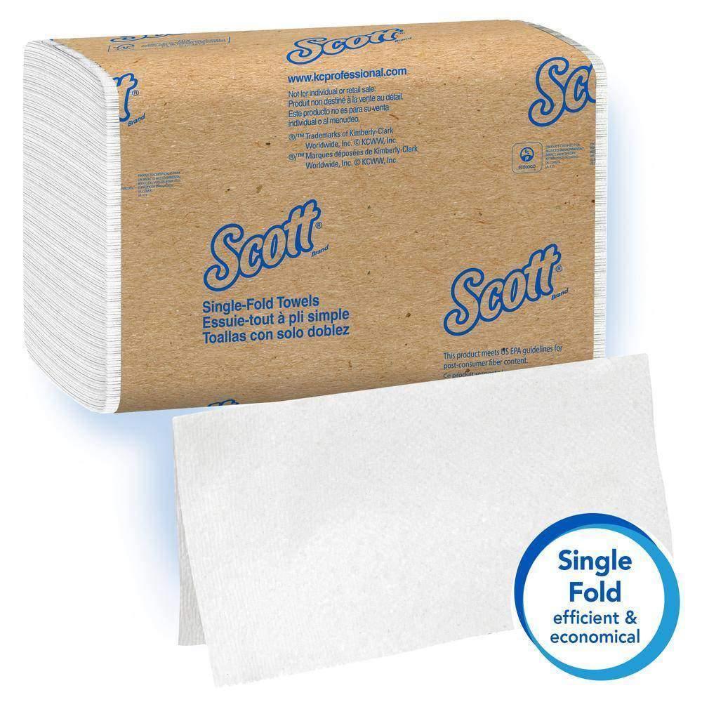 Scott 01700 Essential Single-Fold White Towels, 4,000 Case - Janitorial Superstore