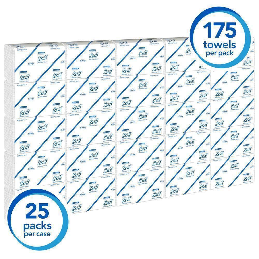Scott® 01980 Pro Scottfold Towels, White, 25 Packs of 175 Sheets - Janitorial Superstore