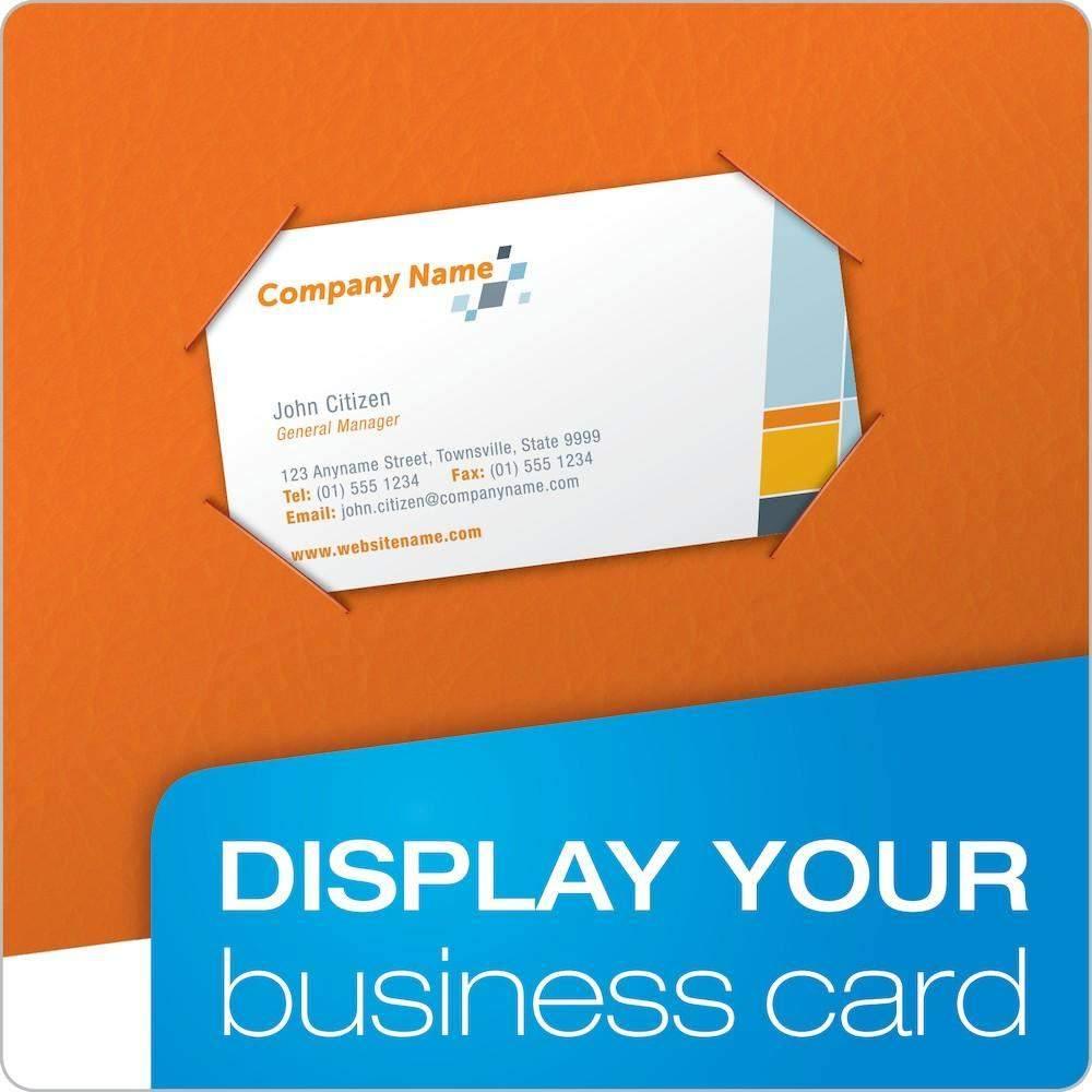 Oxford Twin-Pocket Folder, Embossed Leather Grain Paper, Orange, 25/Box - Janitorial Superstore