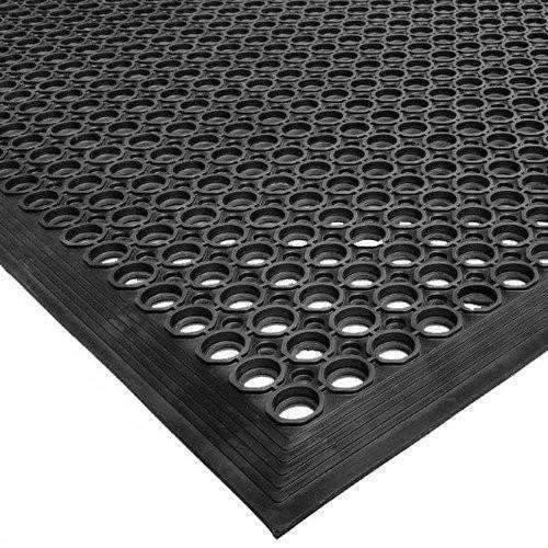 Rubber Vip Topdek Molded Bevel Edge Mats Junior Version, 3' x 5', Black - Janitorial Superstore