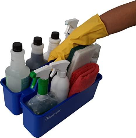 Bralimpia Carry Caddy for Cleaning Products, Spray Bottles, Water Bottles, Sports and great for Delivery Drivers, Fit on Janitorial Carts, Carry on for Crew Cleaner Green - Janitorial Superstore