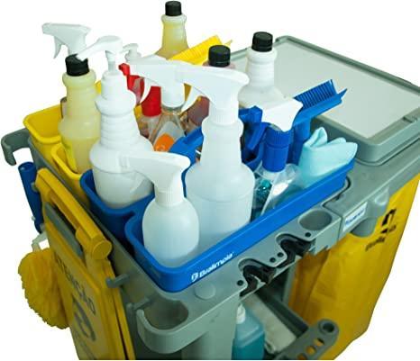 Bralimpia Carry Caddy for Cleaning Products, Spray Bottles, Water Bottles, Sports and great for Delivery Drivers, Fit on Janitorial Carts, Carry on for Crew Cleaners Yellow - Janitorial Superstore