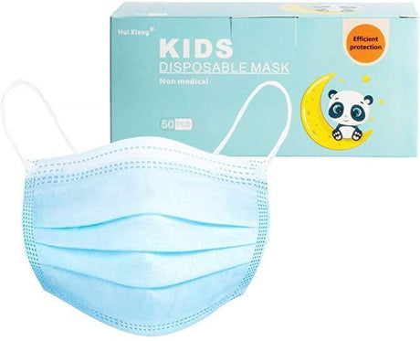 Kids 3 Ply Disposable Face Mask, 50 Pack - Janitorial Superstore