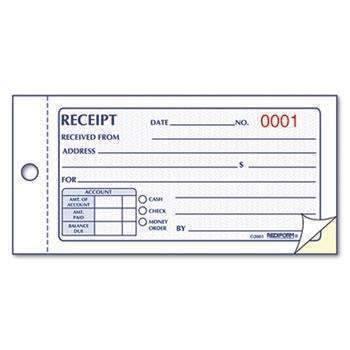 Rediform® Small Money Receipt Book, 5 x 2 3/4, Carbonless Duplicate, 50 Sets/Book - Janitorial Superstore
