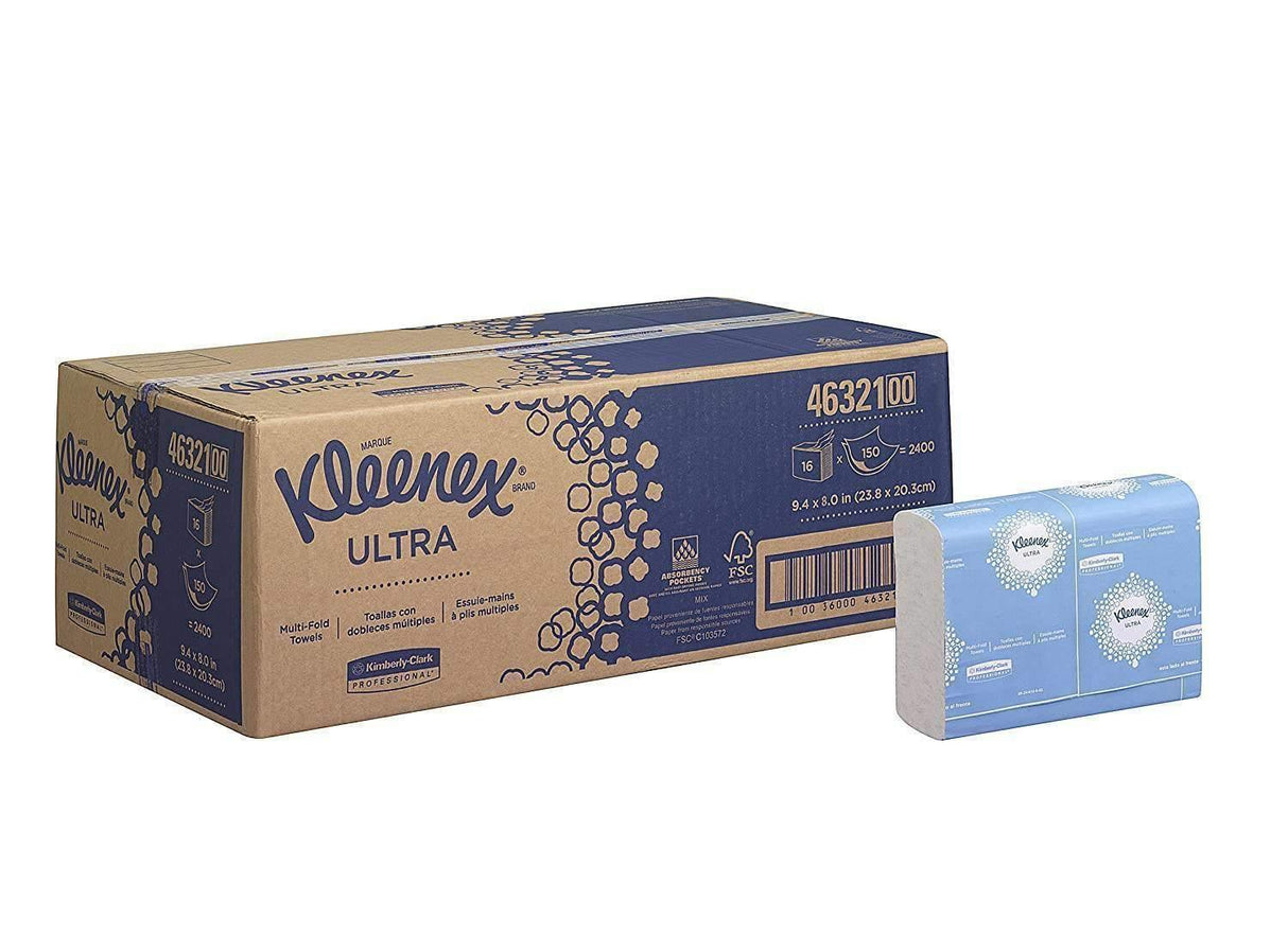 Kleenex® 46321 Reveal™ Multifold Hand Towels, 16 Packs of 150 Sheets (Elite Program) - Janitorial Superstore