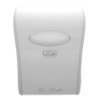 LoCor D68005 White Mechanical Hands Free Roll Towel Dispenser - Janitorial Superstore