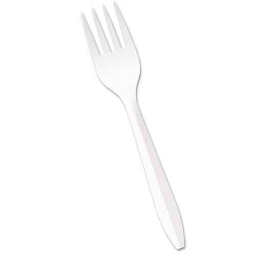 Boardwalk Medium Weight Polypropylene Cutlery, Fork, White, 1000-carton - Janitorial Superstore