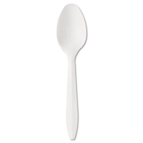 Boardwalk Medium Weight Polypropylene Cutlery, Teaspoon, White, 1000-carton - Janitorial Superstore