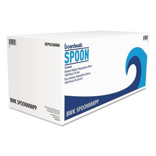 Boardwalk Medium Weight Polypropylene Cutlery, Teaspoon, White, 1000-carton - Janitorial Superstore
