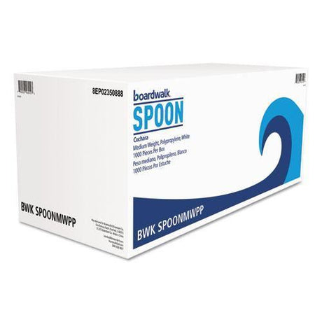 Boardwalk Medium Weight Polypropylene Cutlery, Teaspoon, White, 1000-carton - Janitorial Superstore