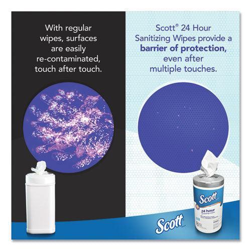 Scott 24-hour Sanitizing Wipes, 4.5 X 8.25, White, 75-canister, 6 Canisters-carton - Janitorial Superstore