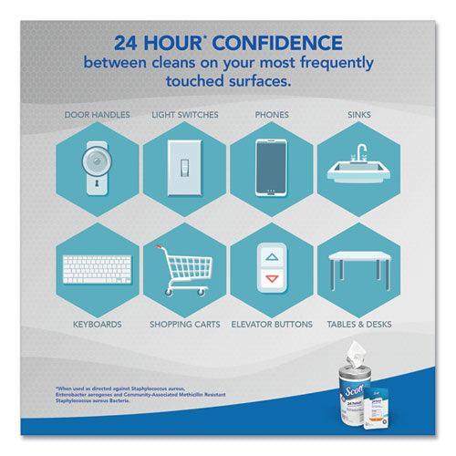 Scott 24-hour Sanitizing Wipes, 4.5 X 8.25, White, 75-canister, 6 Canisters-carton - Janitorial Superstore