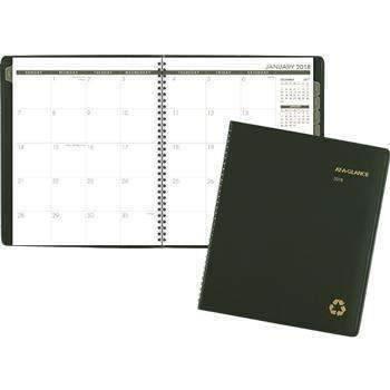 AT-A-GLANCE® Recycled Monthly Planner, 9 x 11, Green, 2023 - Janitorial Superstore