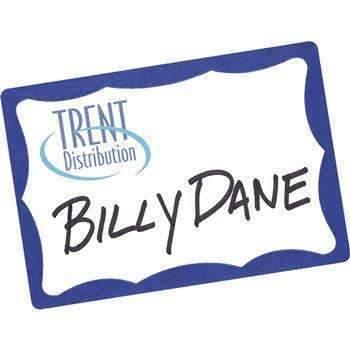 Avery® Printable Self-Adhesive Name Badges, 2-11/32 x 3-3/8, Blue Border, 100/Pack - Janitorial Superstore