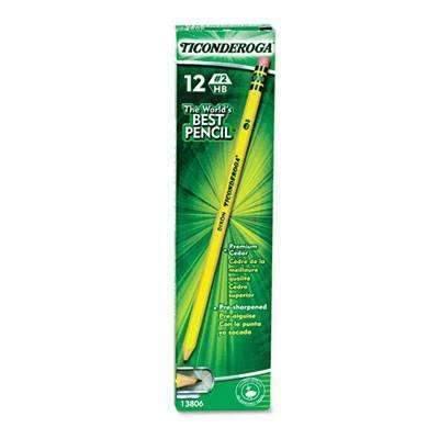 Ticonderoga® Pre-Sharpened Pencil, HB, #2, Yellow, 12 Pack - Janitorial Superstore