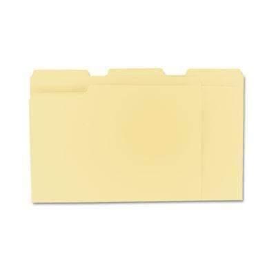 Universal® File Folders, 1/3 Cut Assorted, One-Ply Top Tab, Letter, Manila, 100/Box - Janitorial Superstore