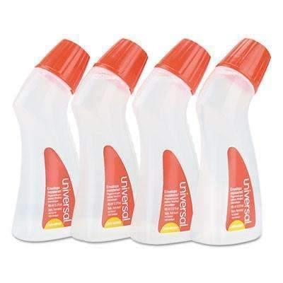 Universal® Envelope Moistener with Adhesive, 2.2 oz (Compareable to 50ml) Bottle, Clear, 4/Pack - Janitorial Superstore