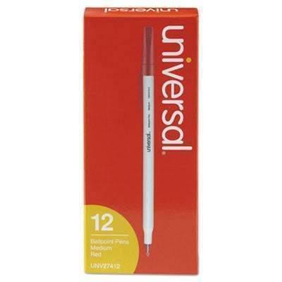 Economy Ballpoint Stick Oil-Based Pen, Red Ink, 12 Pack - Janitorial Superstore