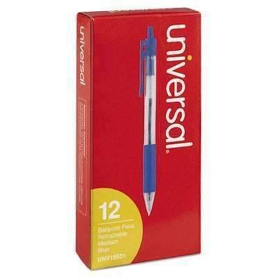 Economy Retractable Ballpoint Pen, Blue Ink, 12 Pack - Janitorial Superstore