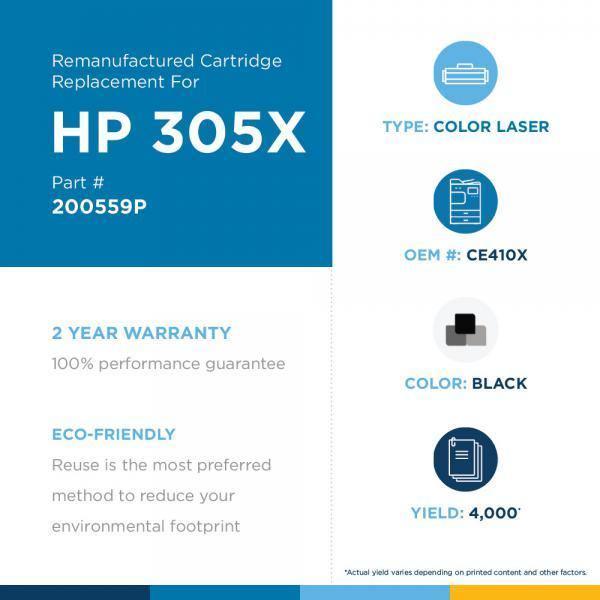 JSS Remanufactured High Yield Black Toner Cartridge for HP CE410X (HP 305X) - Janitorial Superstore