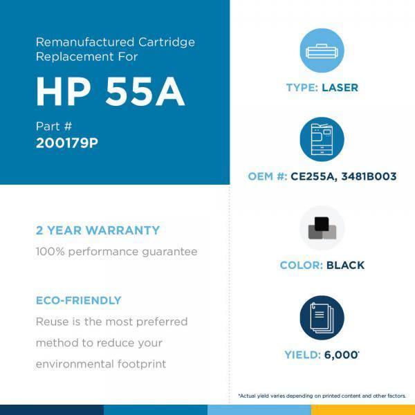 JSS Remanufactured Toner Cartridge for HP CE255A (HP 55A) - Janitorial Superstore