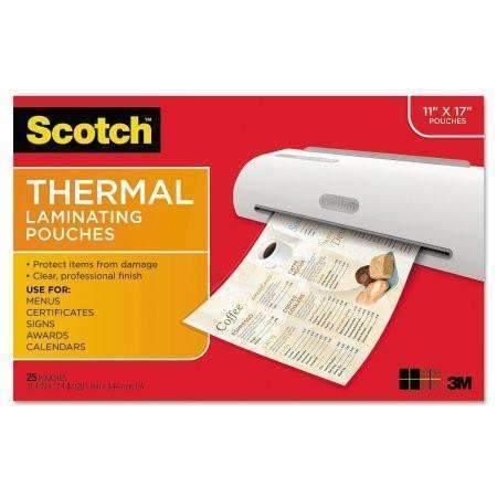 Scotch Laminating Pouches, 3 mil, 17 1/2 x 11 1/2, 25 per Pack - Janitorial Superstore