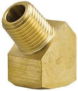 45 Degree Brass Elbow Street - 1/4" MNPT x 1/4" FNPT - Janitorial Superstore