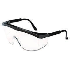 Stratos Safety Glasses, Black Frame, Clear Lens,
