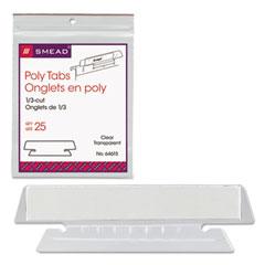 Smead® Hanging File Tab/Insert, 1/3 Tab, 3 1/2 Inch, Clear Tab/White Insert, 25/Pack