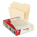 Interior File Folders, 1/3-Cut Tabs: Assorted, Letter Size, Manila, 100/Box (PFX421013)