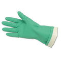 Flock-Lined Nitrile Gloves, One Size, Green - Janitorial Superstore