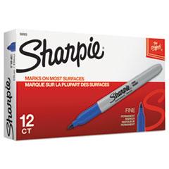 Sharpie® Fine Point Permanent Marker, Blue, 12 Pk (#SAN30003)