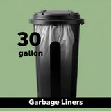 Commercial 30 gallon white garbage bag liners bulk
