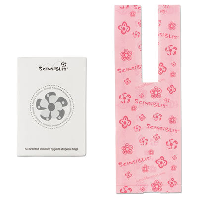 Hospeco Scensibles 50-Count 3 3/8" x 2" x 9 3/4" Scented Sanitary Napkin Disposable Bags