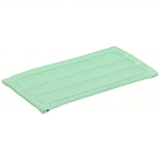 UNGER Cleaning Pad: Microfiber, 11 in Pad Lg, Green, Microfiber