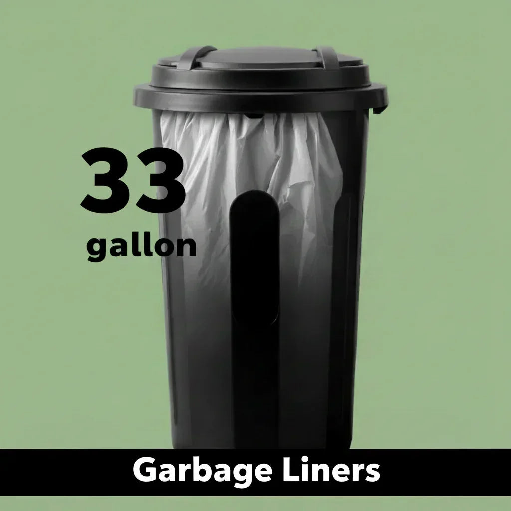 heavy duty 33 gallon black trash bags bulk