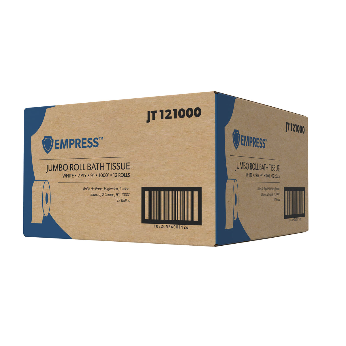 Empress Jumbo Tissue 3.3" X 1000' 9" 2ply White 12 Rolls (#JT 121000)