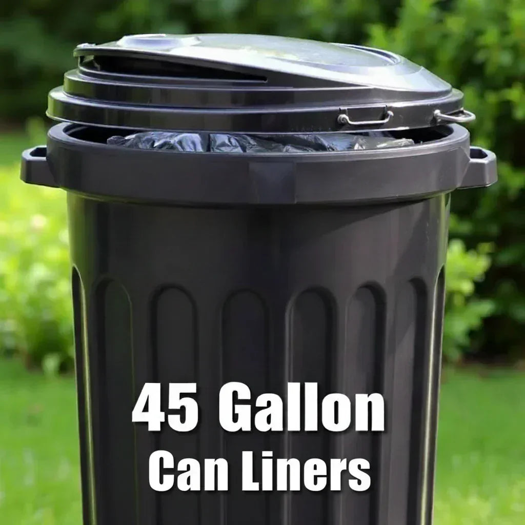 JanWise 40x46 Black Garbage Can Liners Bulk