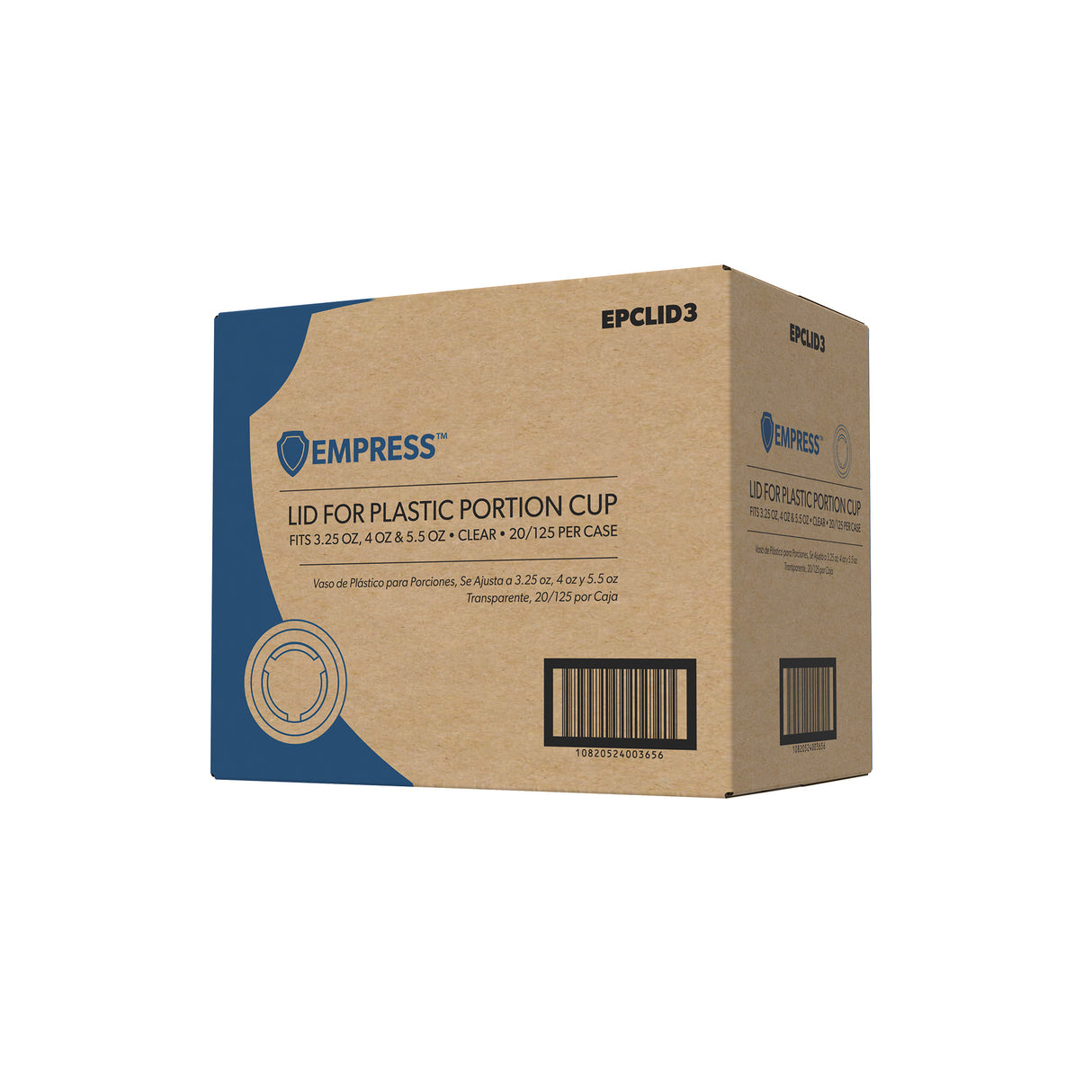 Empress Lid for 3.25oz 4oz and 5.5oz Plastic Portion Cup 2500 / cs (EPCLID3)