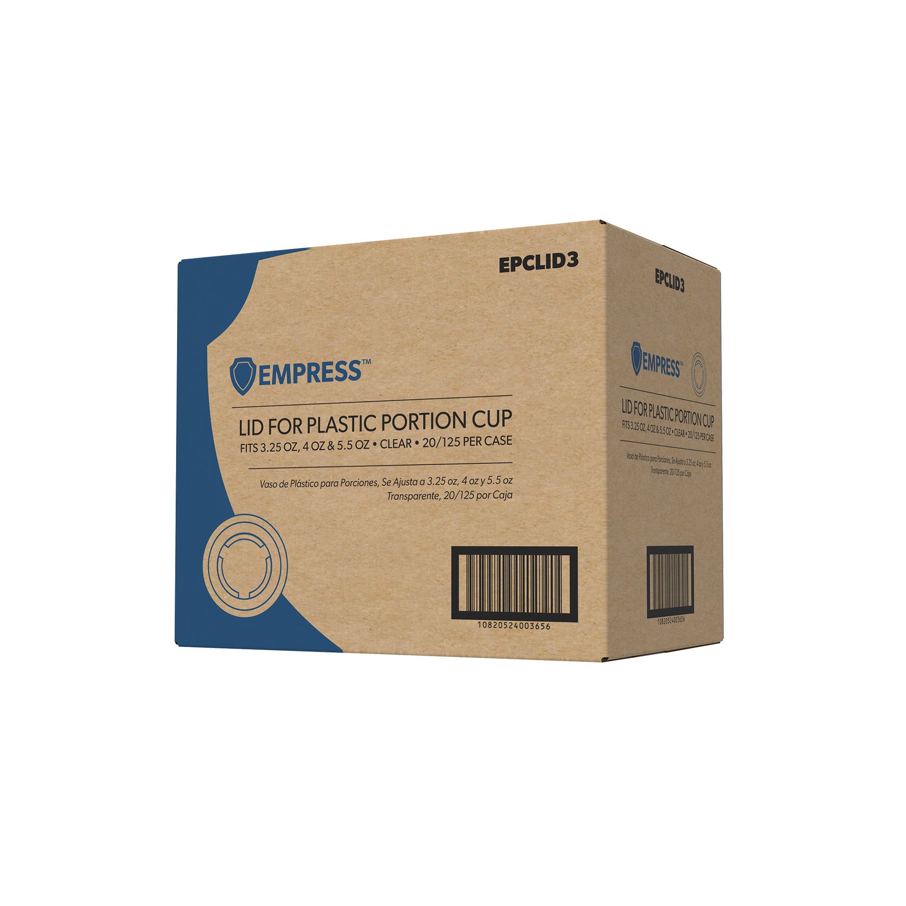 Empress Lid for 3.25oz 4oz and 5.5oz Plastic Portion Cup 2500 / cs (EPCLID3)