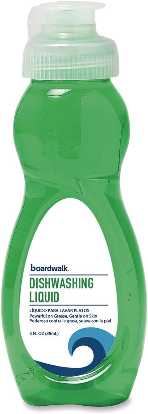 Boardwalk Dishwashing Liquid, Travel Dish Soap, Fresh Scent, 3 fl Ounce Bottle, Case of 72 Bottles