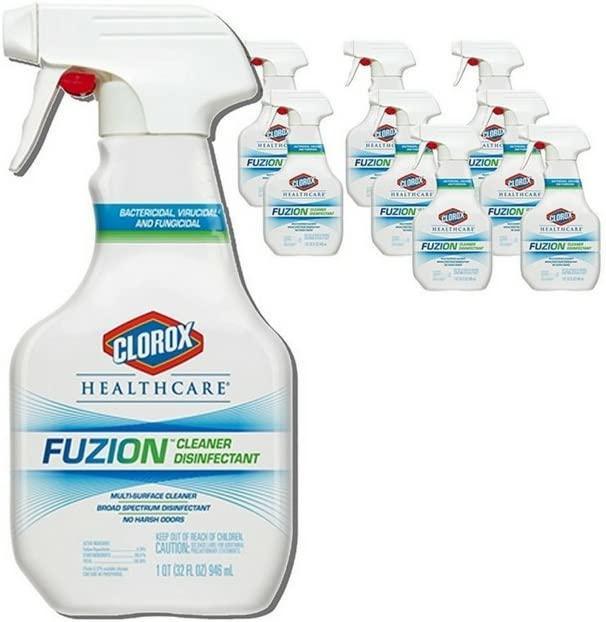 Fuzion Cleaner Disinfectant, Unscented, 32 oz Spray Bottle, 9/Carton - Janitorial Superstore