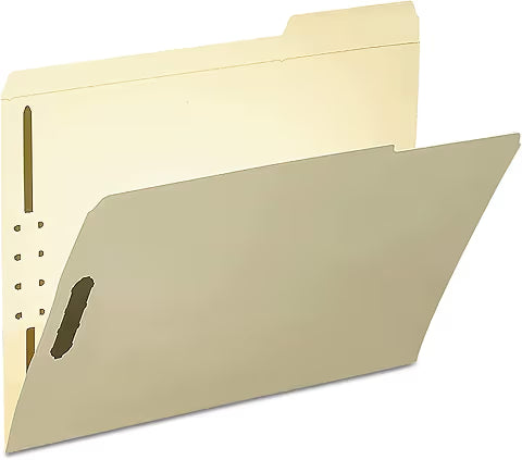 Smead Fastener File Folder, 2-Pack, Reinforced 1/3-Cut Tab Right Position, Letter Size, Manila, 50 per Box (14538)