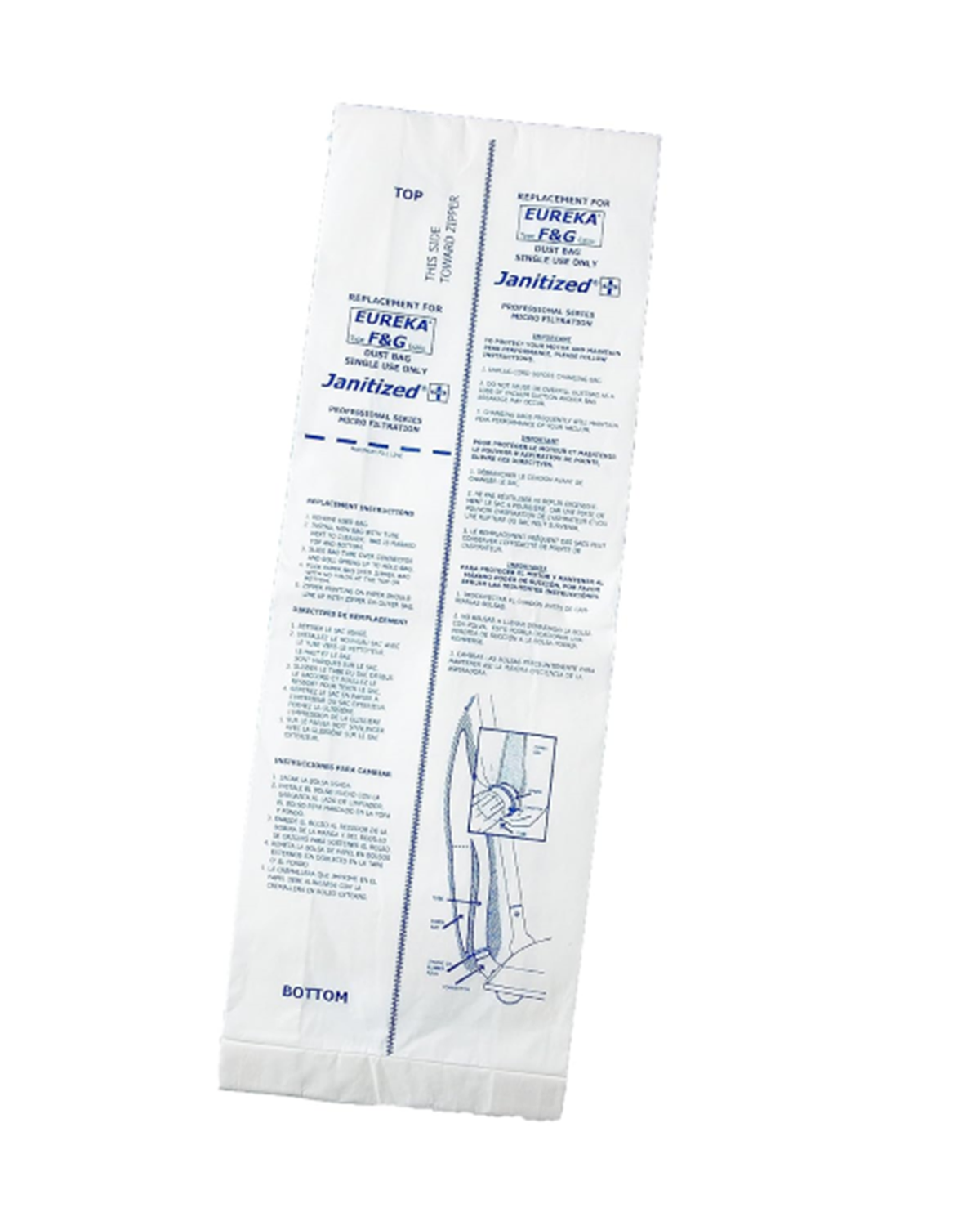 Janitized JAN-EUF&G(10) Vacuum Filter Bags Designed to Fit Eureka F & G Vacuum 10/Pack  ITEM # 54924A