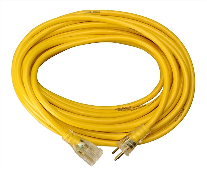 Extension Cord 50 Foot Backpack vacuum Lighted (400-0003) yellow (400-0003-B) Black