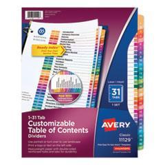 AVERY PRODUCTS CORPORATION Customizable TOC Ready Index Multicolor Dividers, 31-Tab, Letter 11129 - Janitorial Superstore
