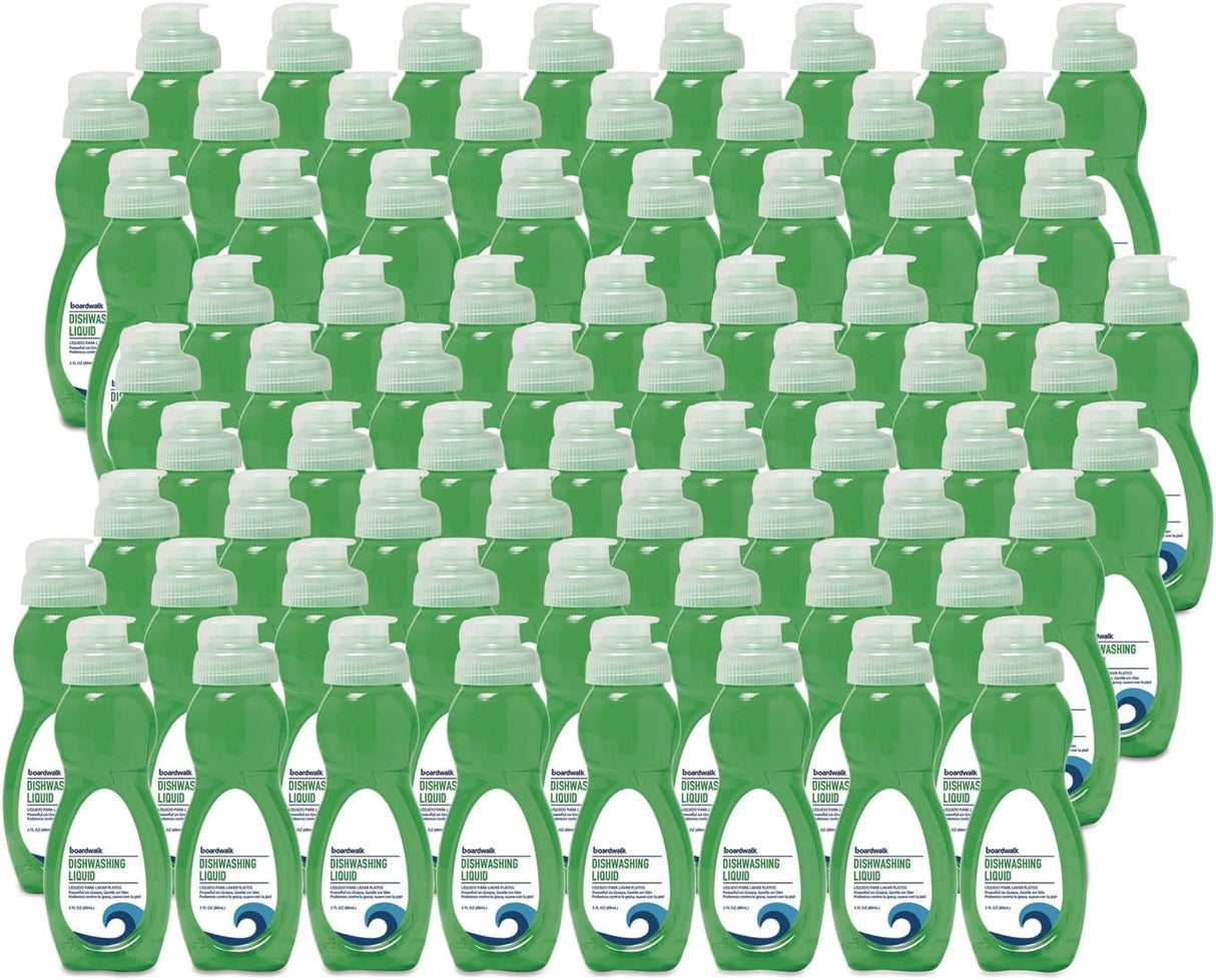 Boardwalk Dishwashing Liquid, Travel Dish Soap, Fresh Scent, 3 fl Ounce Bottle, Case of 72 Bottles